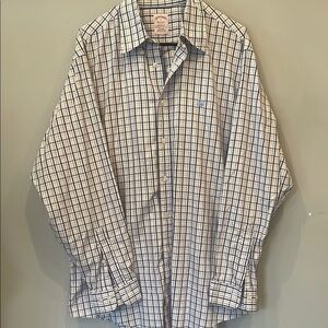 Men's Blue Checkered long sleeve shirt brooks brothers large